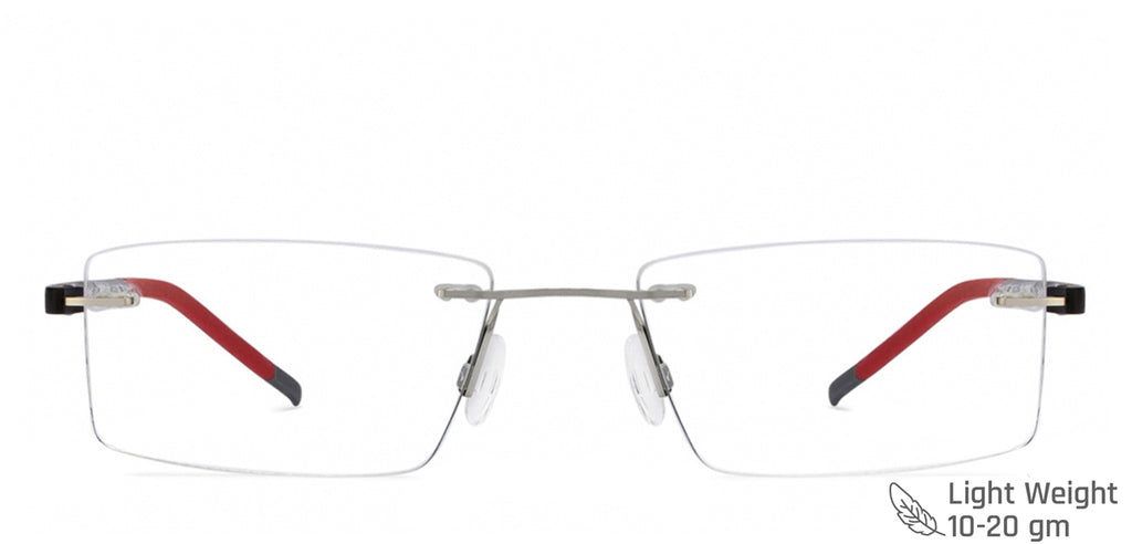 Rimless Eyeglasses-Frame Rectangle--EG