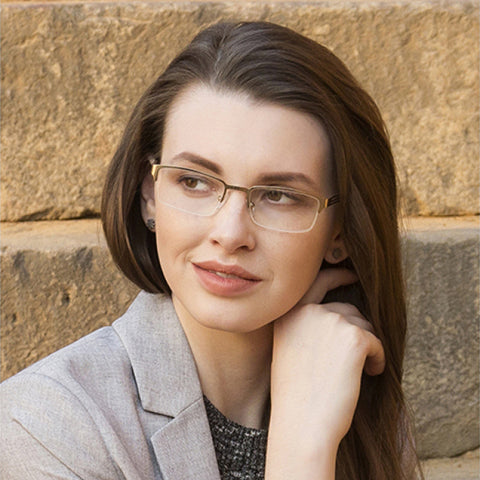 Half Rim Eyeglasses-Frame Rectangle--EG