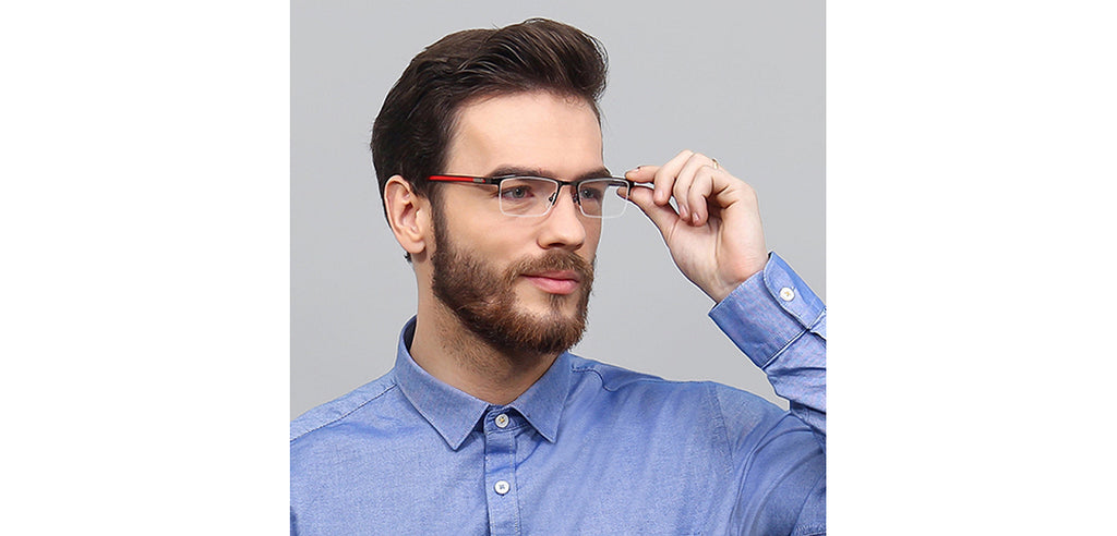 Half Rim Eyeglasses-Frame Rectangle--EG