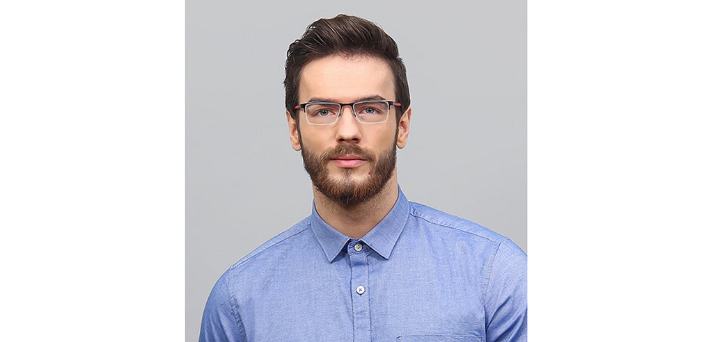 Half Rim Eyeglasses-Frame Rectangle--EG