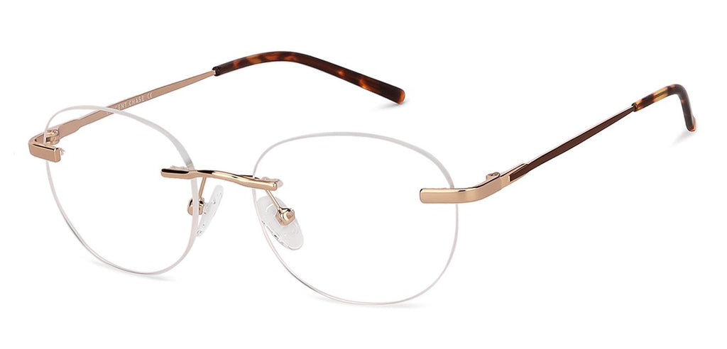 Rimless Eyeglasses-Frame Round--EG
