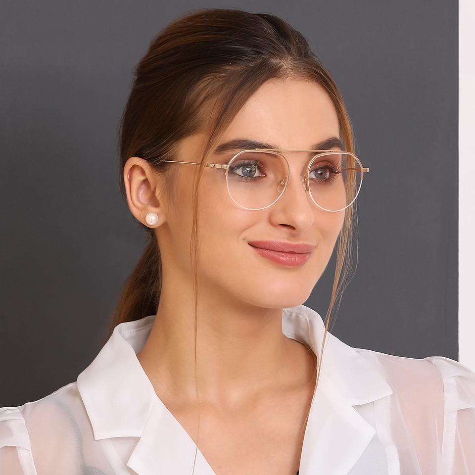 Half Rim Eyeglasses-Frame Round--EG
