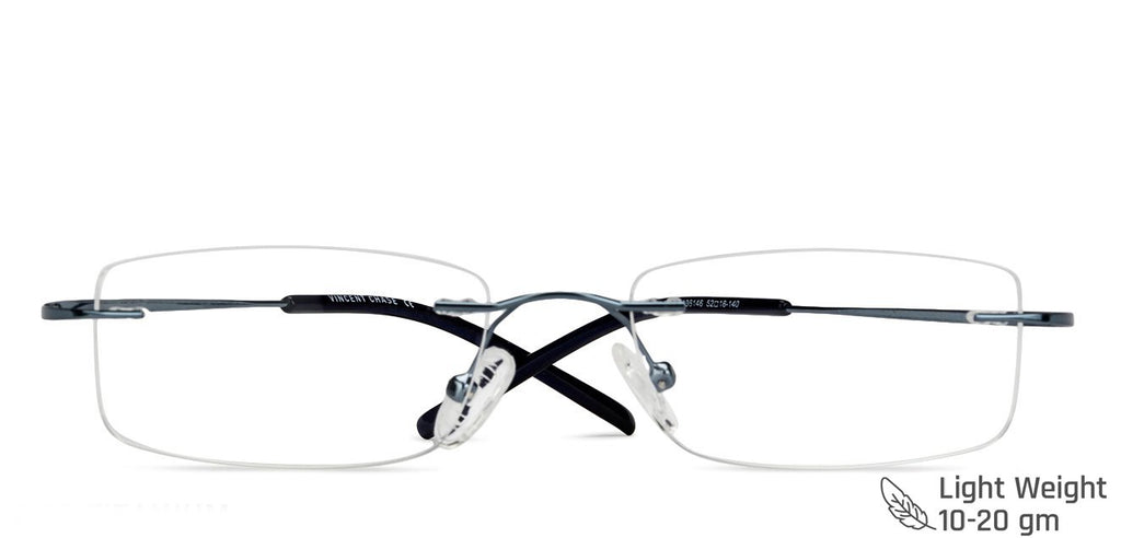 Rimless Eyeglasses-Frame Rectangle--EG