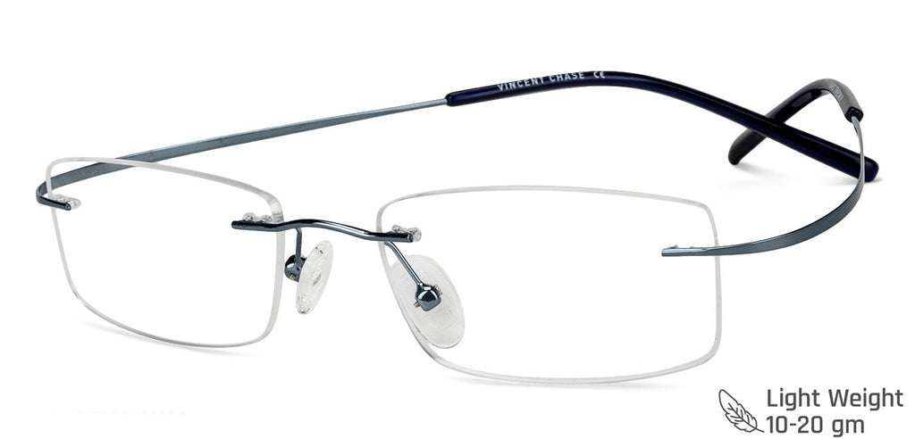 Rimless Eyeglasses-Frame Rectangle--EG