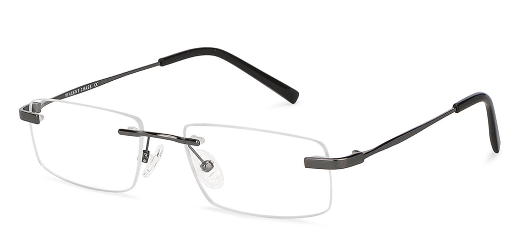 Rimless Eyeglasses-Frame Rectangle--EG