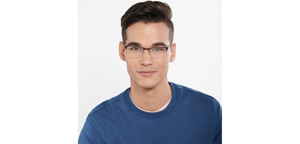 Half Rim Eyeglasses-Frame Rectangle--EG