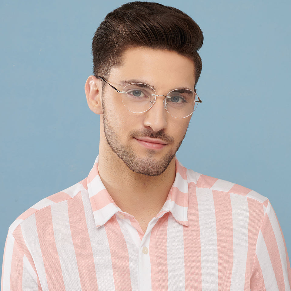 Rimless Eyeglasses-Frame Round--EG