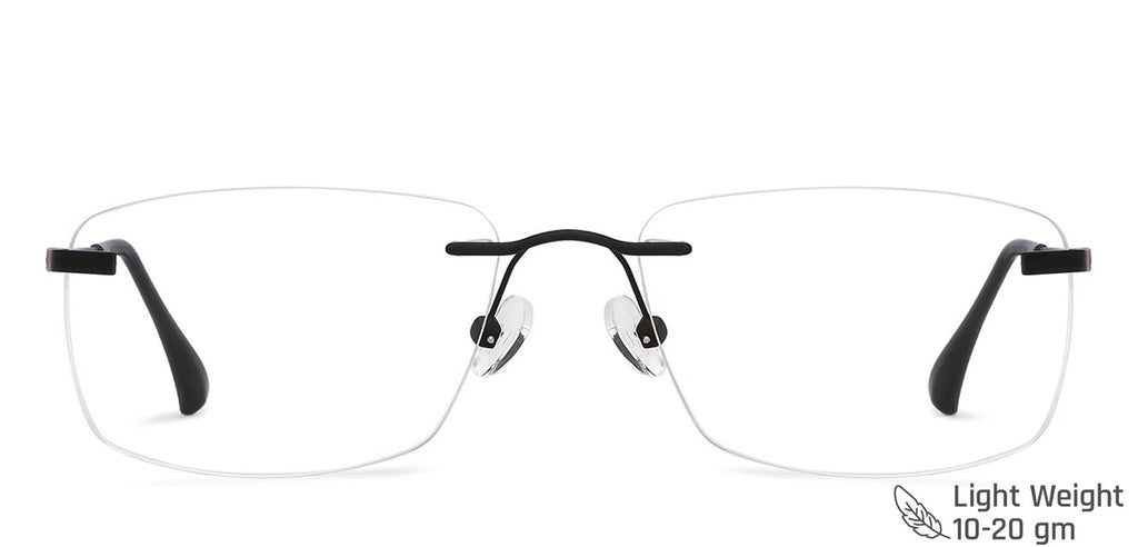 Rimless Eyeglasses-Frame Rectangle--EG