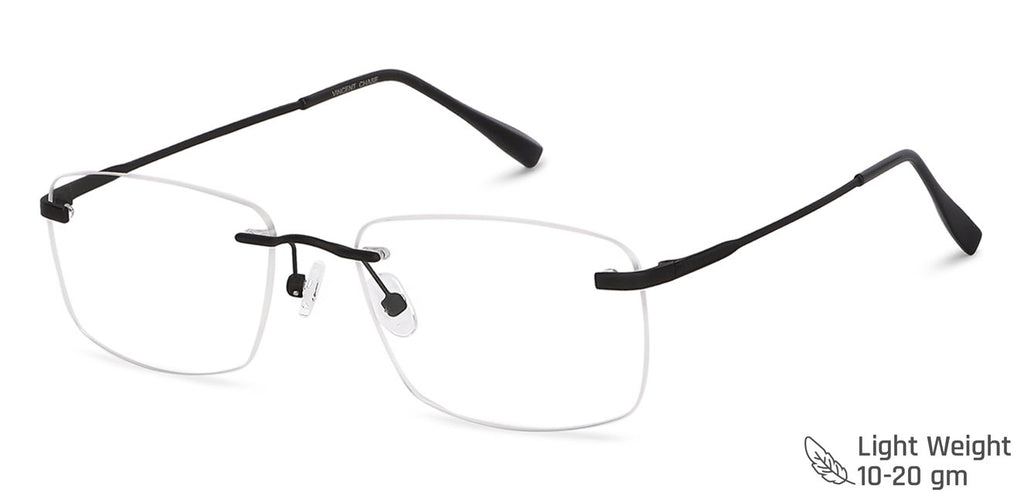 Rimless Eyeglasses-Frame Rectangle--EG