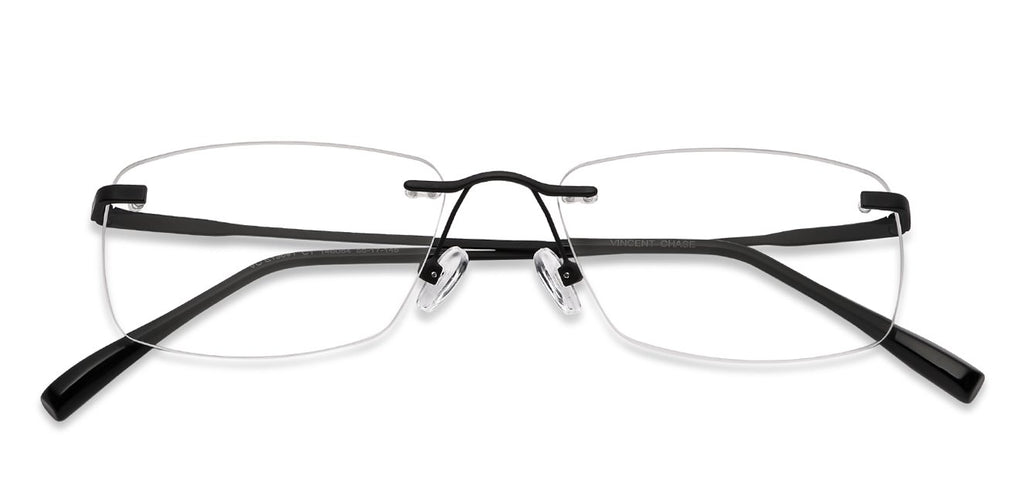 Rimless Eyeglasses-Frame Rectangle--EG