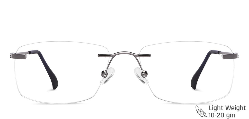 Rimless Eyeglasses-Frame Rectangle--EG
