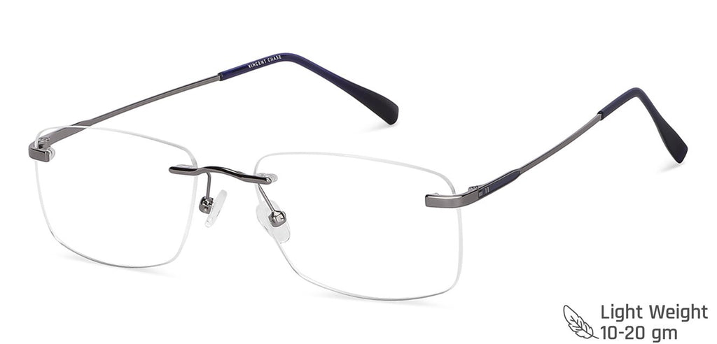 Rimless Eyeglasses-Frame Rectangle--EG