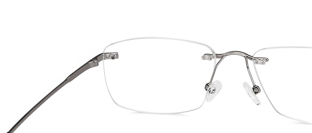 Rimless Eyeglasses-Frame Rectangle--EG