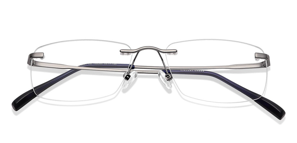 Rimless Eyeglasses-Frame Rectangle--EG