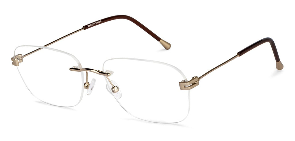 Rimless Eyeglasses-Frame Rectangle--EG