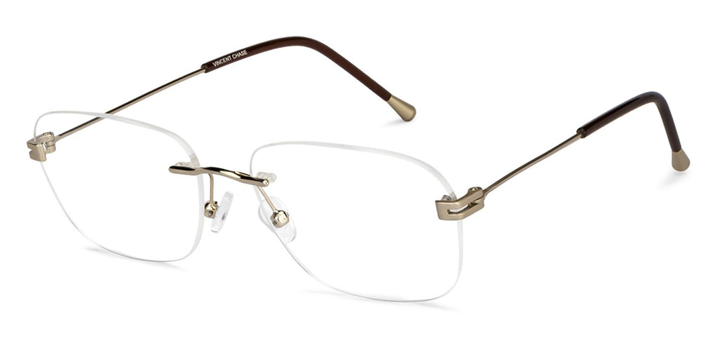 Rimless Eyeglasses-Frame Rectangle--EG