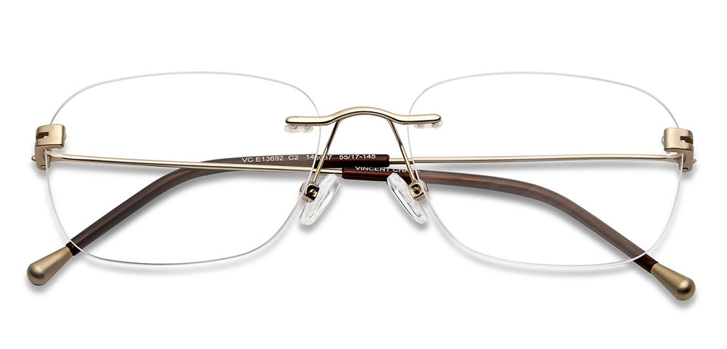 Rimless Eyeglasses-Frame Rectangle--EG