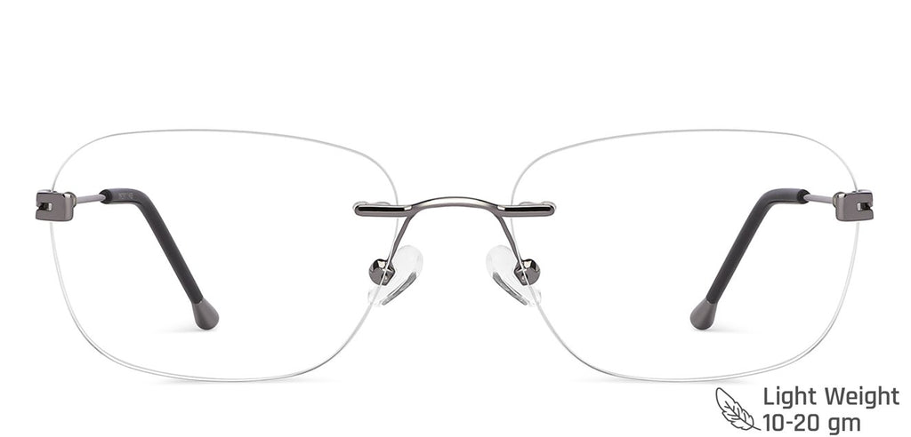 Rimless Eyeglasses-Frame Rectangle--EG