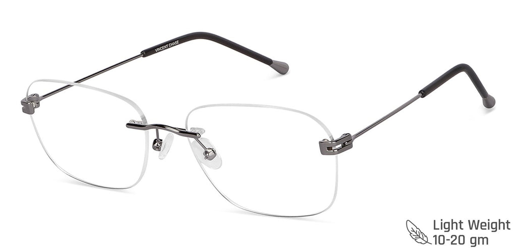 Rimless Eyeglasses-Frame Rectangle--EG