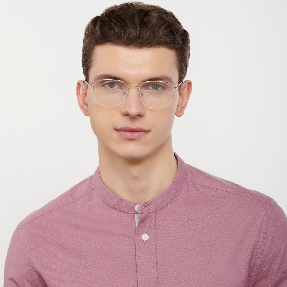Half Rim Eyeglasses-Frame Rectangle--EG