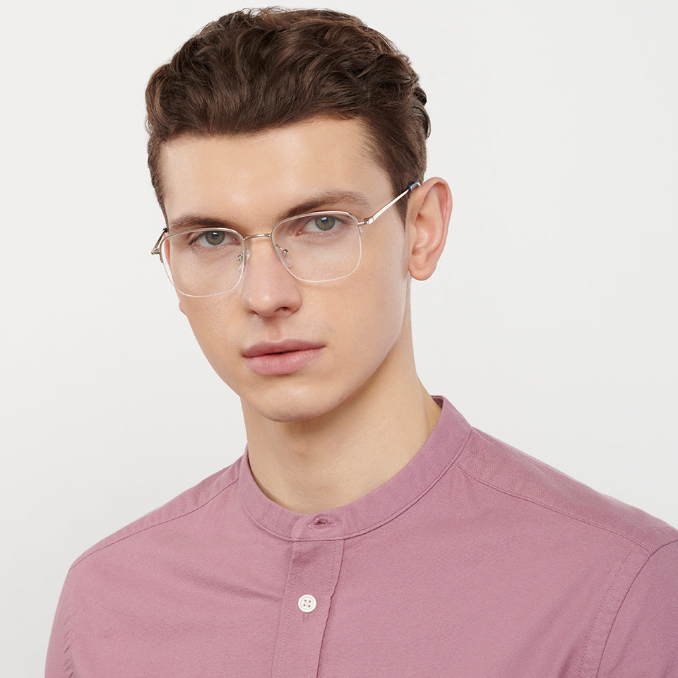 Half Rim Eyeglasses-Frame Rectangle--EG